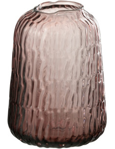 Vase moderne Rond Hauteur 18 cm en Verre Rose Lolita - 1