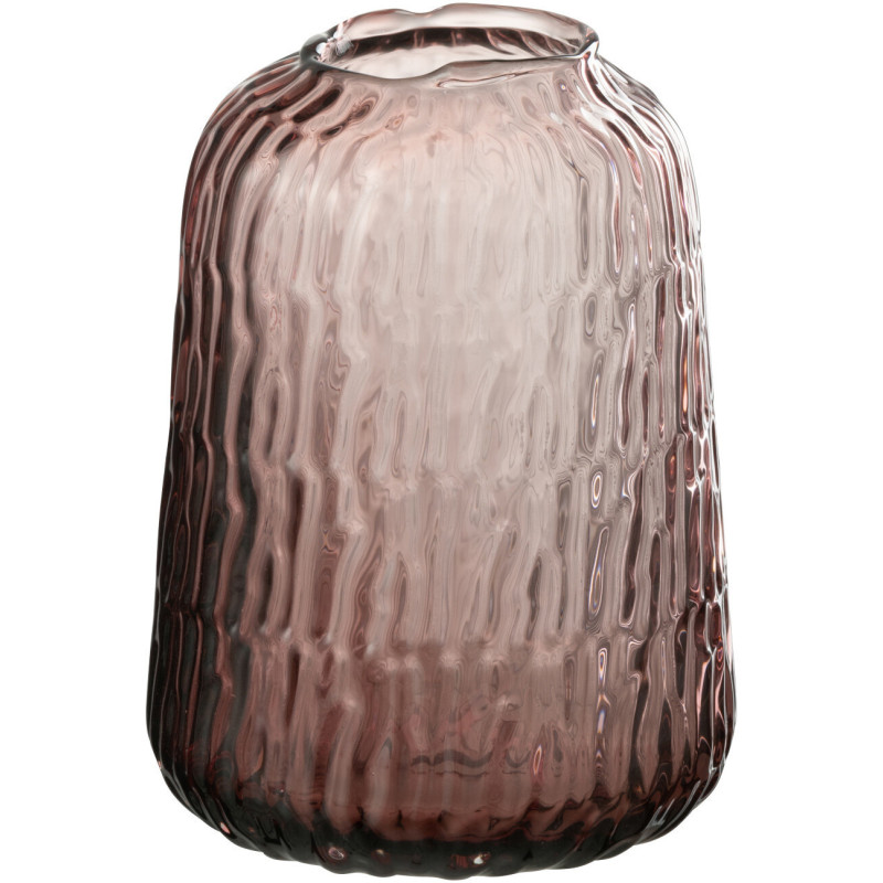 Vase moderne Rond Hauteur 18 cm en Verre Rose Lolita - 1