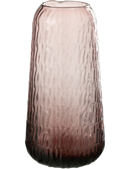 Vase moderne Cylindrique Hauteur 30 cm en Verre Rose Lolita - 1