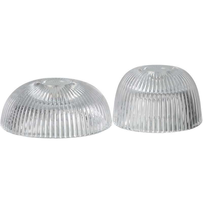 Bougeoir original rond en Verre Transparent Motif cannelé Wennia (Lot de 2) - 1