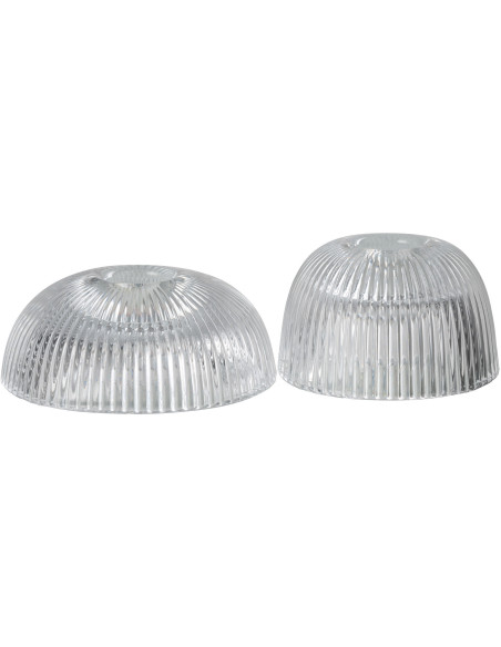 Bougeoir original rond en Verre Transparent Motif cannelé Wennia (Lot de 2) - 1