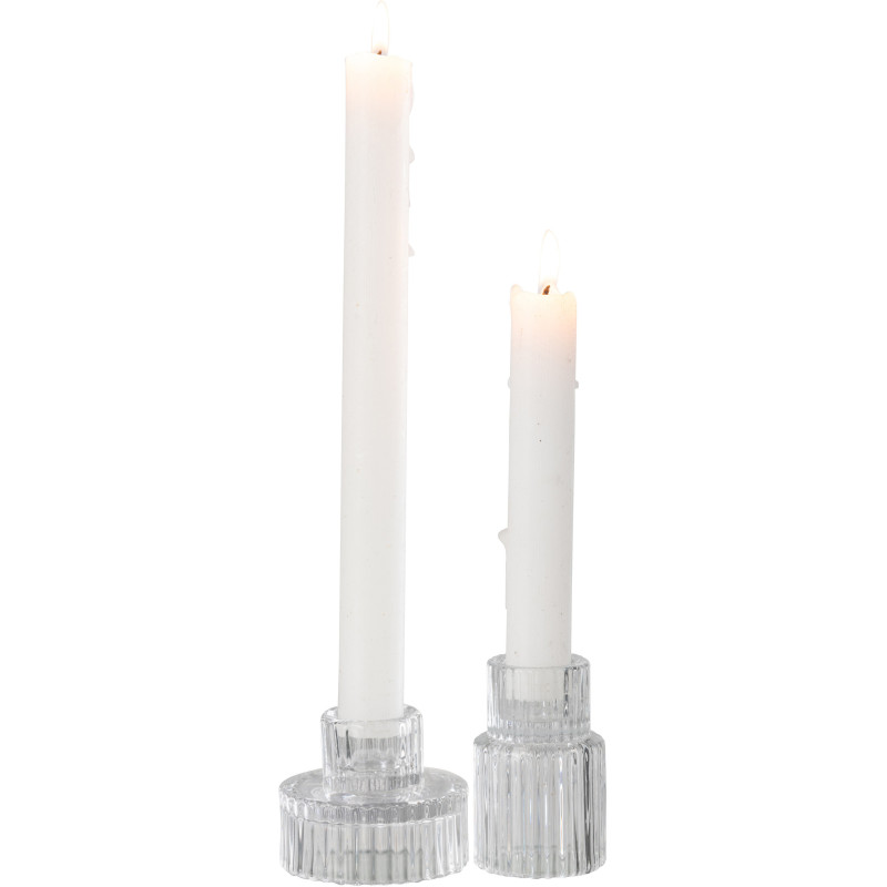 Bougeoir moderne en Verre Transparent Jenny (Lot de 2) - 2