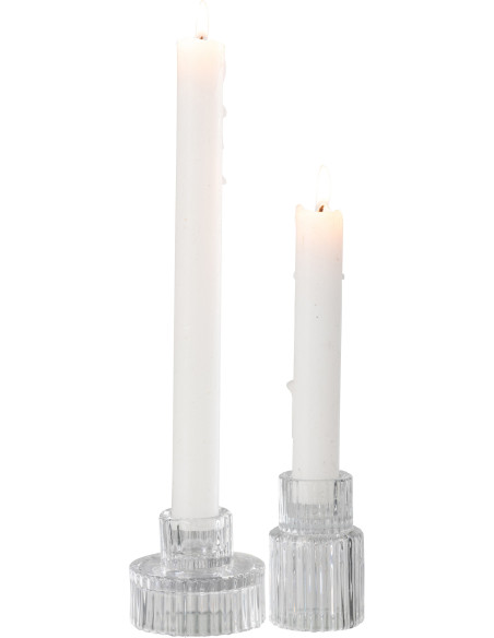 Bougeoir moderne en Verre Transparent Jenny (Lot de 2) - 2