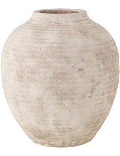 Vase moderne Jarre XL Hauteur 50 cm en Terre cuite Beige Agora - 1
