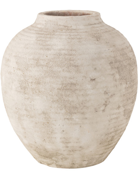 Vase moderne Jarre XL Hauteur 50 cm en Terre cuite Beige Agora - 1