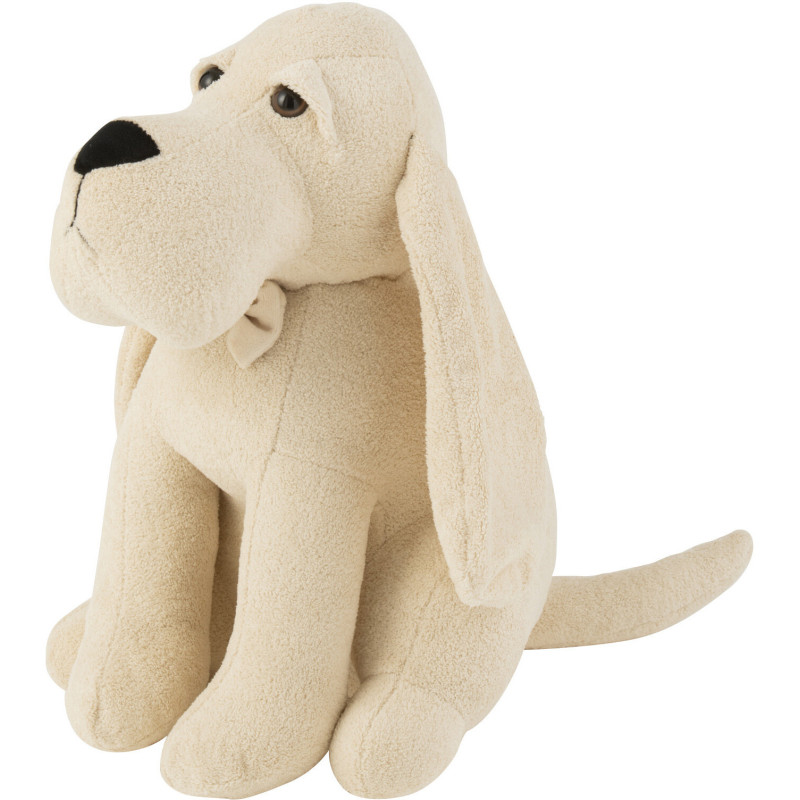 Cale porte original Chien Hauteur 31 cm en Tissu Blanc écru Bouclette Petsy - 1