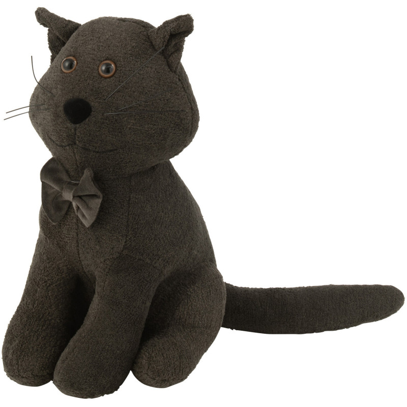 Cale porte original Chat Hauteur 27 cm en Tissu Gris foncé Bouclette Petsy - 1