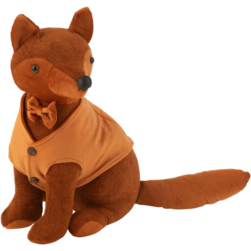 Cale porte original Renard Hauteur 38 cm en Tissu Terracotta Bouclette Petsy - 1