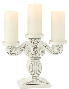 Chandelier moderne 3 bras 33 cm en Dolomite Blanc Noir Zavor - 2