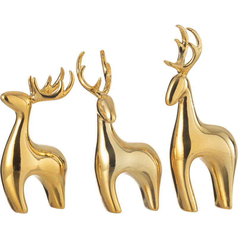 Statuettes modernes Rennes Hauteur 16 cm en Résine Doré Electro (Lot de 3) - 1