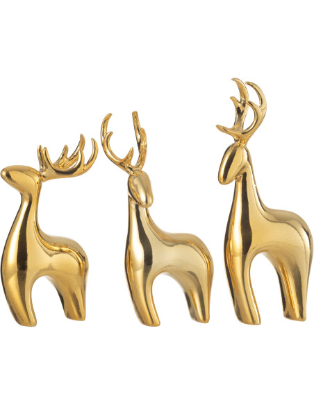 Statuettes modernes Rennes Hauteur 16 cm en Résine Doré Electro (Lot de 3) - 1