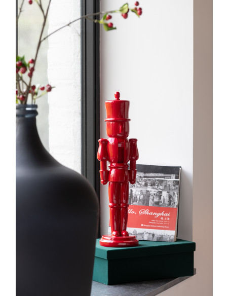 Statuettes déco Noël Casse noisette Hauteur 39 cm en Résine Rouge Brillant Vyra (Lot de 2) - 2