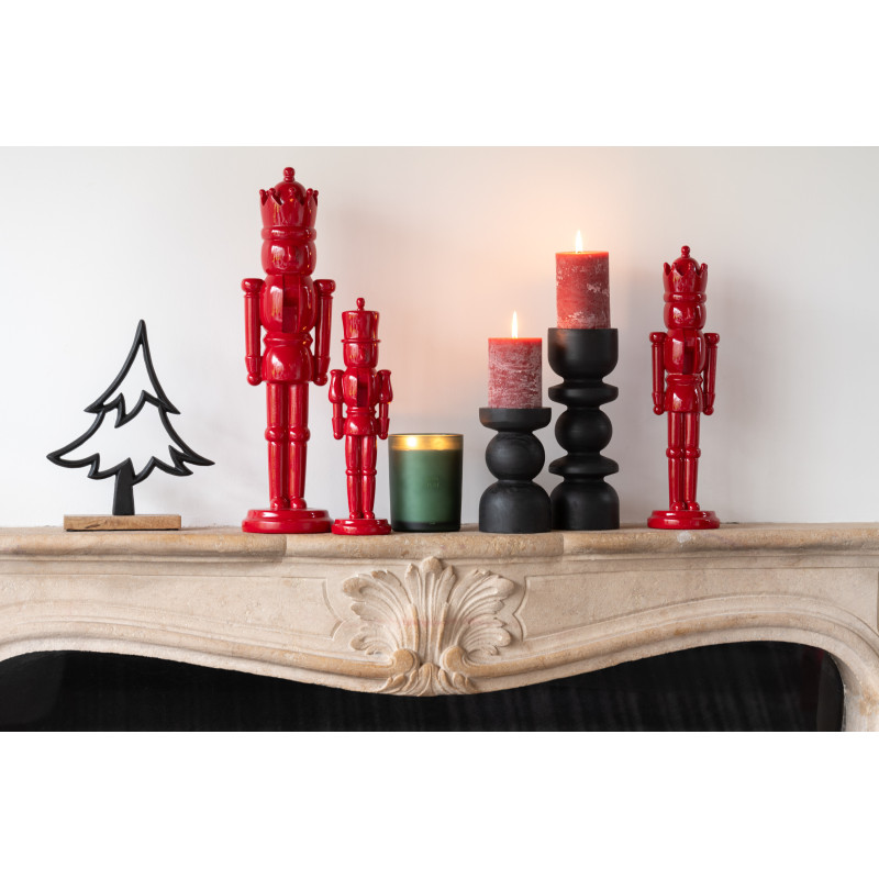 Statuettes déco Noël Casse noisette Hauteur 39 cm en Résine Rouge Brillant Vyra (Lot de 2) - 3