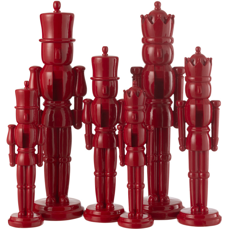 Statuettes déco Noël Casse noisette XL Hauteur 47 cm en Résine Rouge Brillant Vyra (Lot de 2) - 3