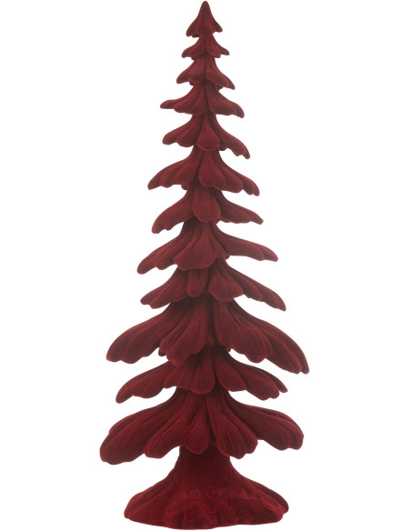 Sapin de Noël original Hauteur 36 cm en Résine Rouge Effet velours Ayara - 1