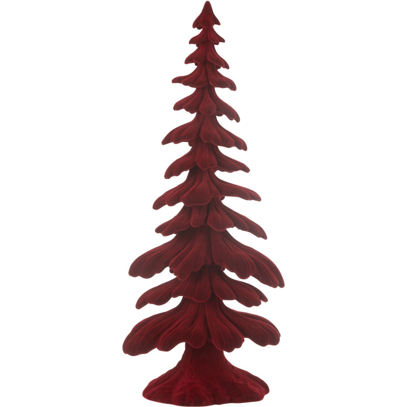 Sapin de Noël original XL Hauteur 51 cm en Résine Rouge Effet velours Ayara - 1