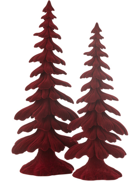 Sapin de Noël original XL Hauteur 51 cm en Résine Rouge Effet velours Ayara - 2