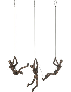 Décoration originale à suspendre Mannequins articulés en Résine Marron Thorell (Lot de 3) - 1