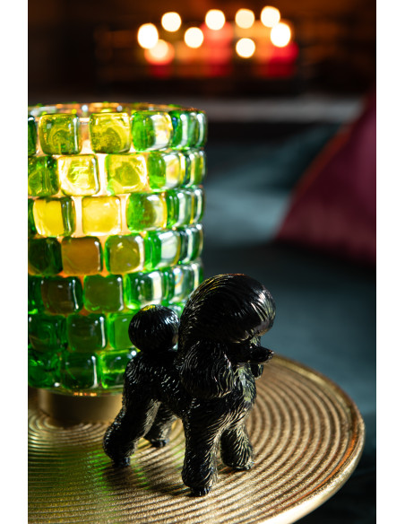 Statuettes déco Caniches Hauteur 12 cm en Résine Noir Doré Blanc Poddle (Lot de 3) - 2