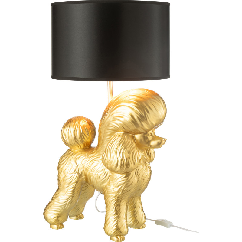 Lampe à poser originale Caniche Hauteur 74,5 cm en Résine Doré Poddle - 1