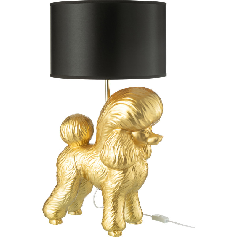 Lampe à poser originale Caniche Hauteur 74,5 cm en Résine Doré Poddle - 3