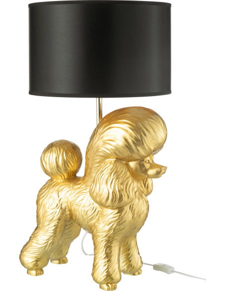 Lampe à poser originale Caniche Hauteur 74,5 cm en Résine Doré Poddle - 3