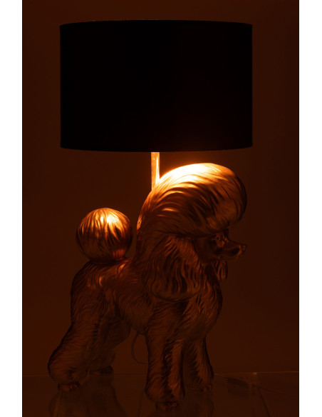 Lampe à poser originale Caniche Hauteur 74,5 cm en Résine Doré Poddle - 4
