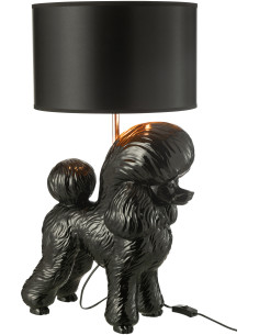 Lampe à poser originale Caniche Hauteur 74,5 cm en Résine Noir Poddle - 1