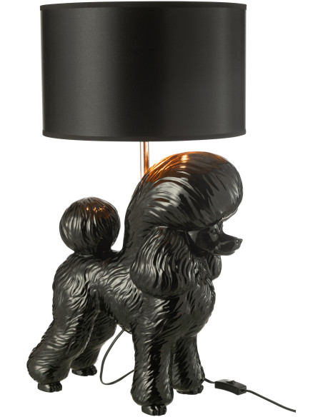 Lampe à poser originale Caniche Hauteur 74,5 cm en Résine Noir Poddle - 1
