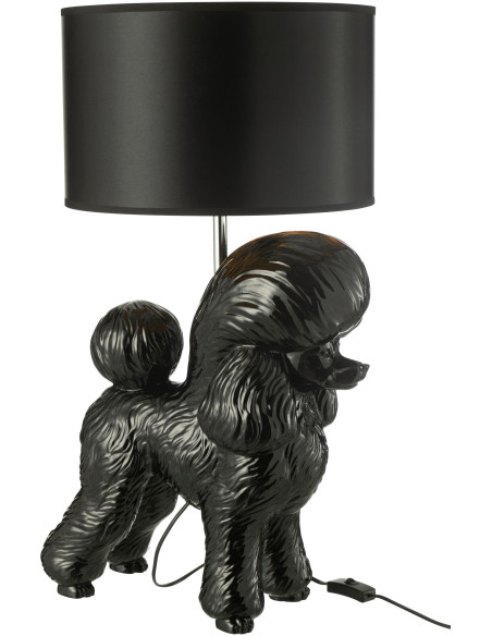 Lampe à poser originale Caniche Hauteur 74,5 cm en Résine Noir Poddle - 2