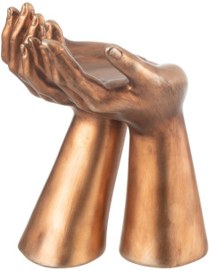 Porte bougie original Mains Hauteur 25 cm en Résine Cuivré Handla - 1