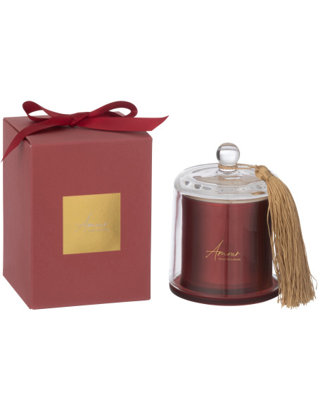 Bougie parfumée sous cloche Amour Senteur Florale Mimosa & Rose 30H Essencia - 1