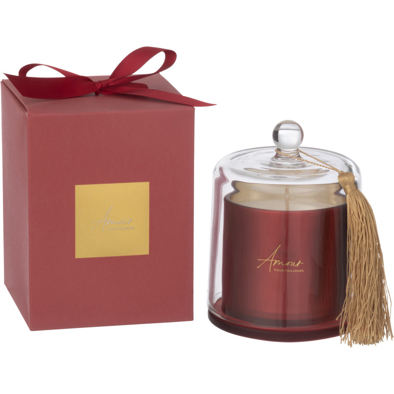 Bougie parfumée sous cloche Amour Senteur Florale Mimosa & Rose 45H Essencia - 1