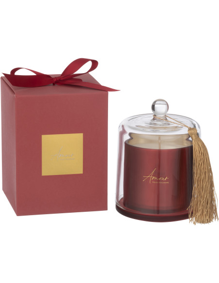 Bougie parfumée sous cloche Amour Senteur Florale Mimosa & Rose 45H Essencia - 1