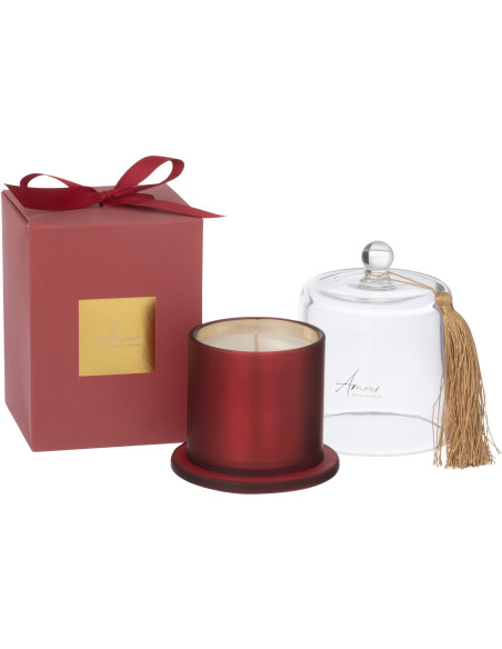 Bougie parfumée sous cloche Amour Senteur Florale Mimosa & Rose 45H Essencia - 2