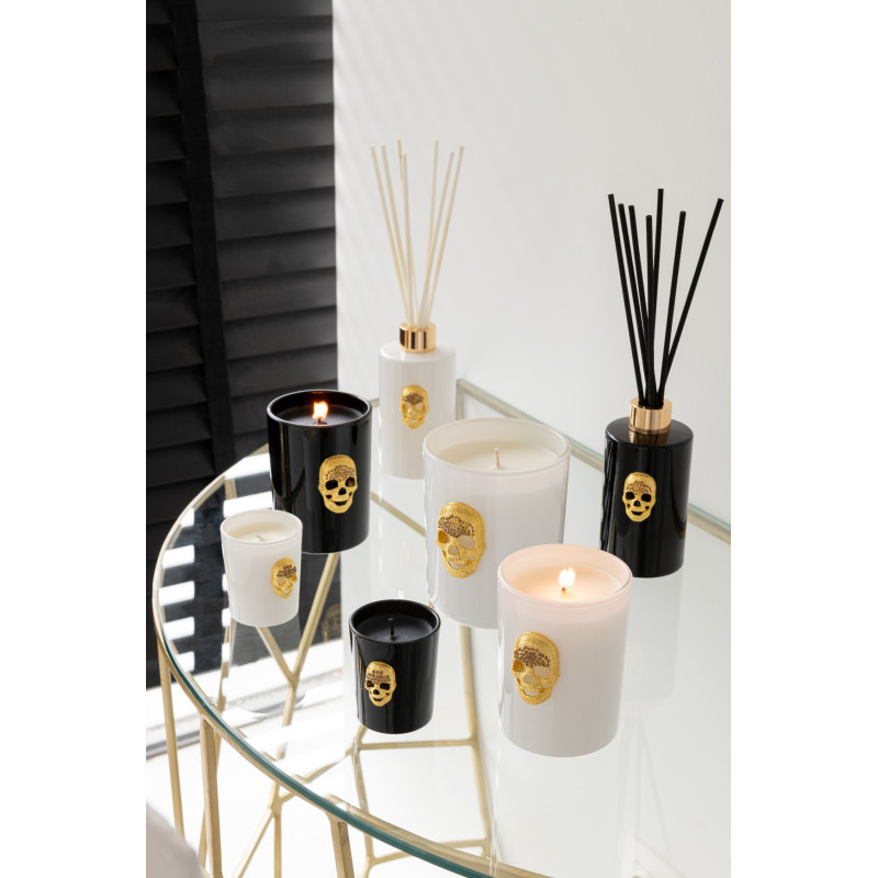Bougie parfumée Crâne Senteur Florale Fleur blanche & Tonka 16H Nuit (Lot de 3) - 2