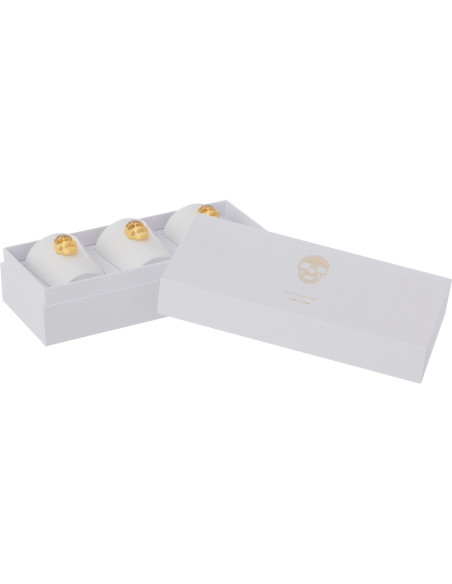 Bougie parfumée Crâne Senteur Florale Fleur blanche & Tonka 16H Nuit (Lot de 3) - 3