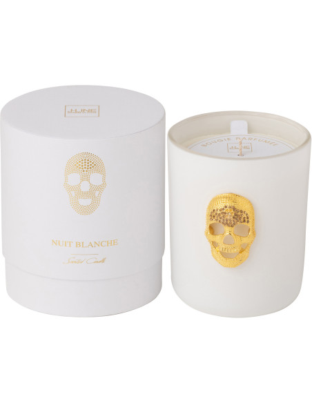 Bougie parfumée Crâne Senteur Florale Fleur blanche & Tonka 65H Nuit - 1