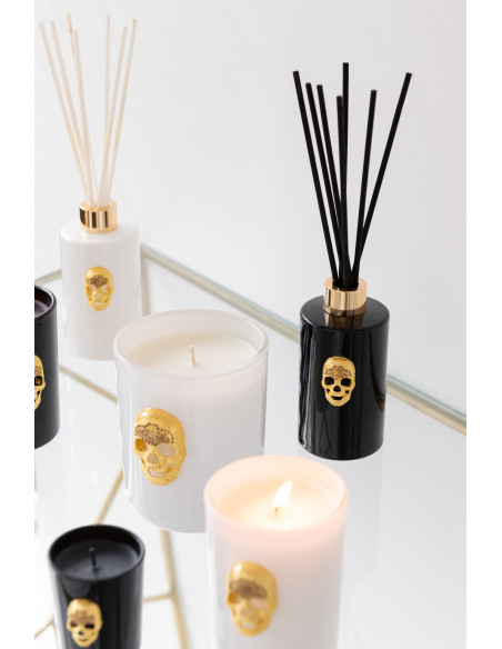 Bougie parfumée Crâne Senteur Florale Fleur blanche & Tonka 65H Nuit - 2