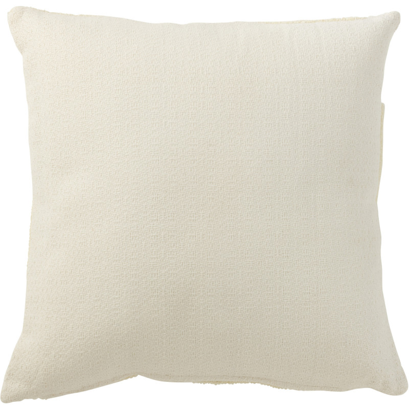 Coussin Carré Mathos 45x45 en Polyester Jaune Blanc Motif géométrique - 3