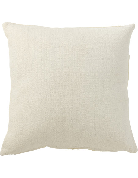 Coussin Carré Mathos 45x45 en Polyester Jaune Blanc Motif géométrique - 3