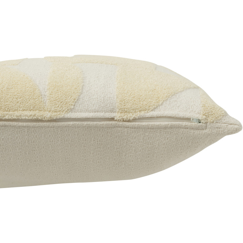 Coussin Carré Mathos 45x45 en Polyester Jaune Blanc Motif géométrique - 4
