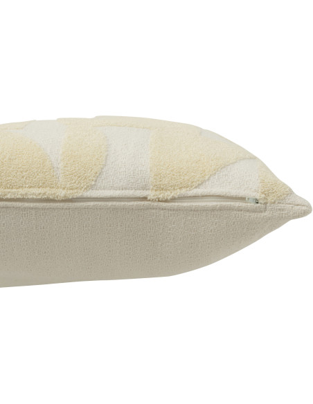 Coussin Carré Mathos 45x45 en Polyester Jaune Blanc Motif géométrique - 4