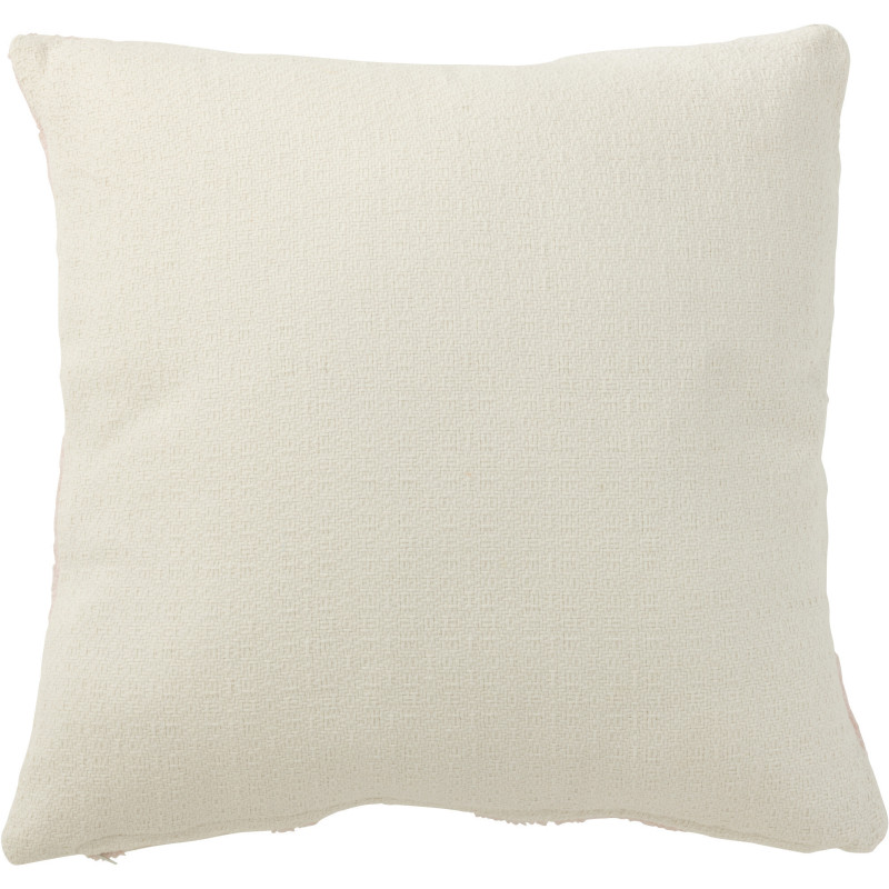Coussin Carré Mathos 45x45 en Polyester Rose Blanc Motif géométrique - 3