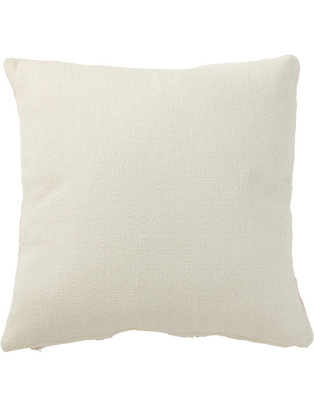 Coussin Carré Mathos 45x45 en Polyester Rose Blanc Motif géométrique - 3