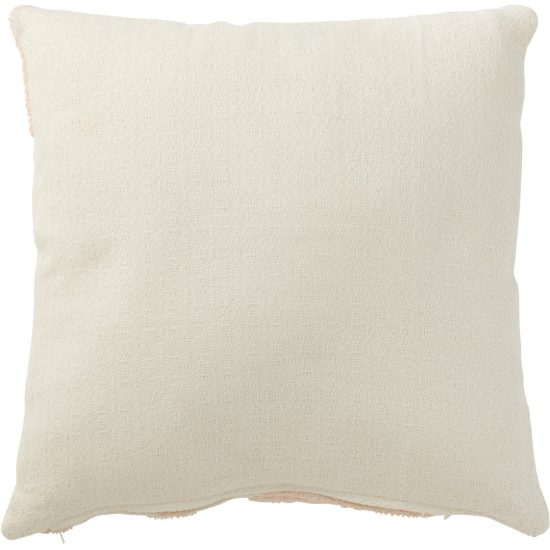 Coussin Carré Mathos 45x45 en Polyester Saumon Blanc Motif géométrique - 3