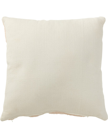 Coussin Carré Mathos 45x45 en Polyester Saumon Blanc Motif géométrique - 3
