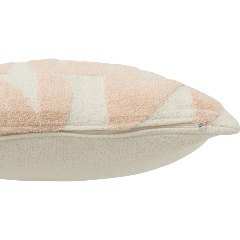 Coussin Carré Mathos 45x45 en Polyester Saumon Blanc Motif géométrique - 4