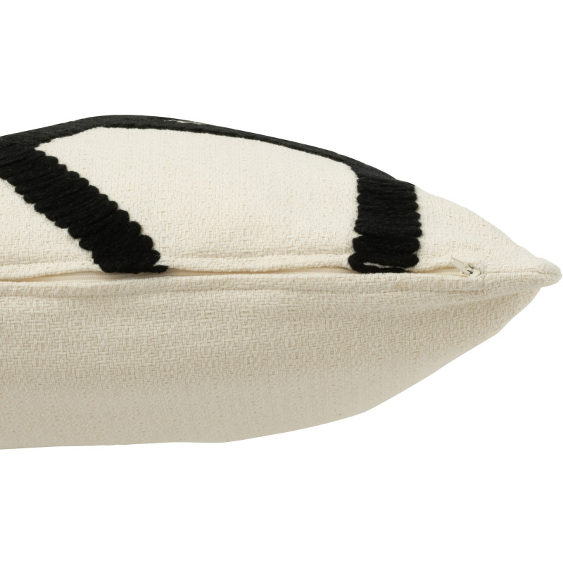 Coussin Carré Azarius 45x45 en Polyester Blanc Noir Motif lignes - 4
