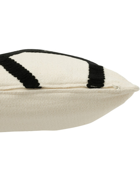 Coussin Carré Azarius 45x45 en Polyester Blanc Noir Motif lignes - 4